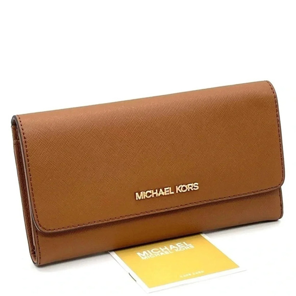 Michael Kors Large Large Quilted Trifold Wallet Pink/Gold - Picture 1 of 8